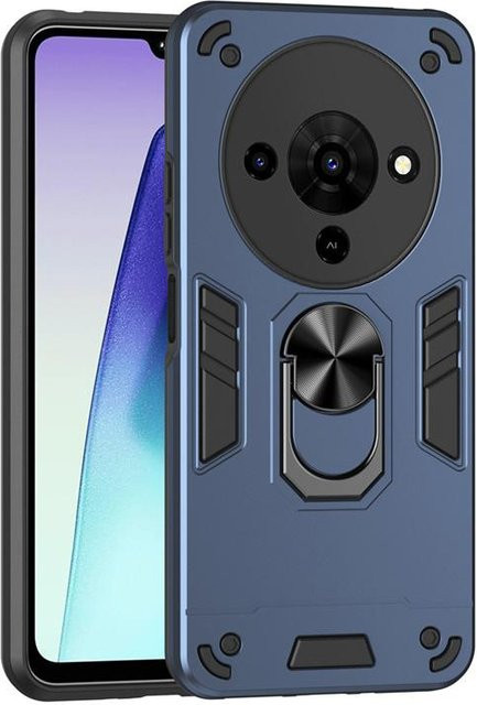 Stoßfeste Schutzhülle für ZTE Blade A76 mit Ringständer in Blau - Bild 1