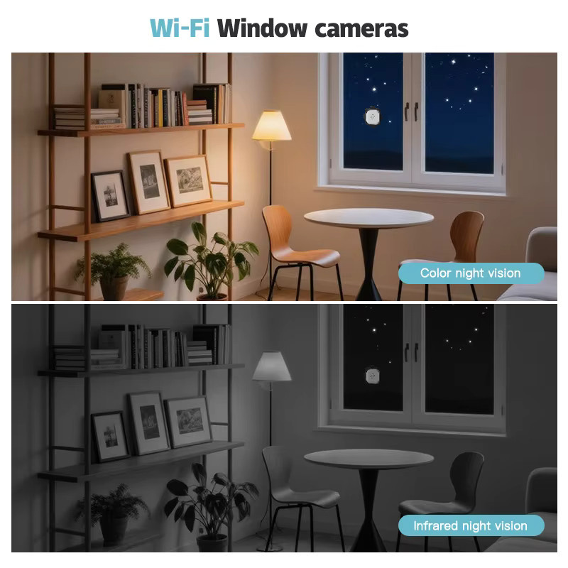 FIRSTCCTV 3MP WLAN Fensterkamera mit Farbnachtsicht und Bewegungserkennung in Schwarz - Bild 4