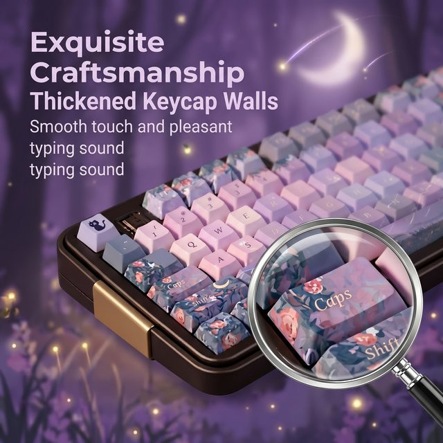 TTTSKONE PBT Tastenkappen-Set in Multicolour mit Cherry-Profil für mechanische Tastaturen, 120 Stück, durch Wärmeübertragung gefertigt und verschleißfest - Bild 1