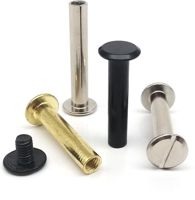 HZYUEGOU Chicago Schrauben Bolzen in Silber für Ledertaschen und Scrapbook Alben, Set mit 10/20/30 Stück, Durchmesser: 5 mm, Länge: 12 mm, 20 mm und 30 mm - Bild 1