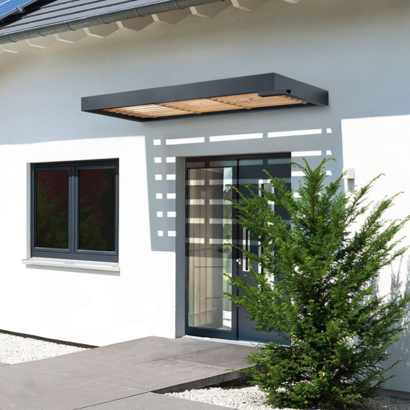 Scobalit Rechteckvordach aus Aluminium in Anthrazit B: 90 cm, T: 12,5 cm, H: 3 cm - Bild 1