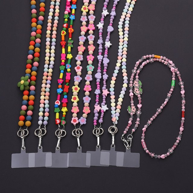 Luxus Handyhülle für iPhone mit Lanyard und Kartenfach für Damen in Rosa Bunt - Bild 1