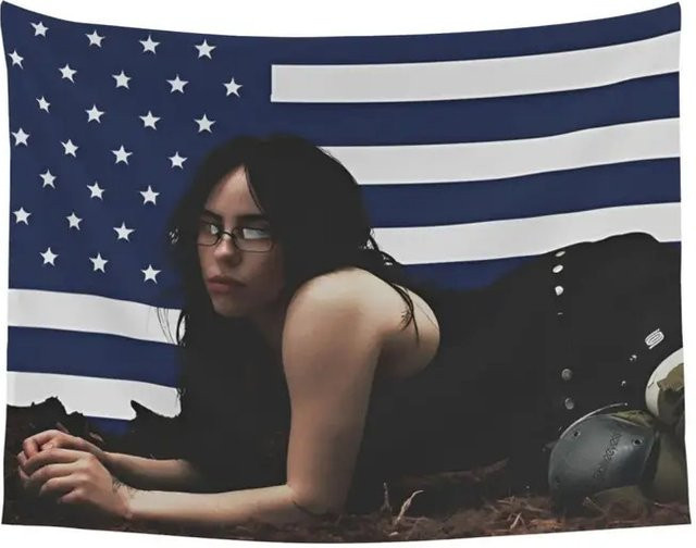 VIKAMA Bohemian Wandteppich mit amerikanischer Flagge und Stars, mehrfarbig, B/H: 60 x 40 cm - Bild 1