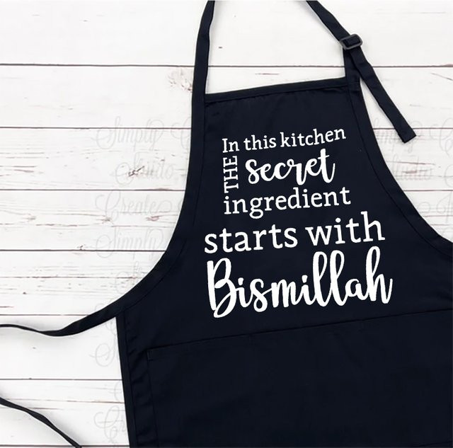 Schürze Bismillah in Schwarz von HGDTFF für Ramadan und Eid Mubarak - Bild 1
