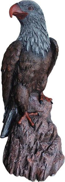Wetterfeste Relaxdays Adlerfigur aus Polyresin in Braun Grau Rot, H x B x T: 66 x 30 x 36 cm - Bild 1