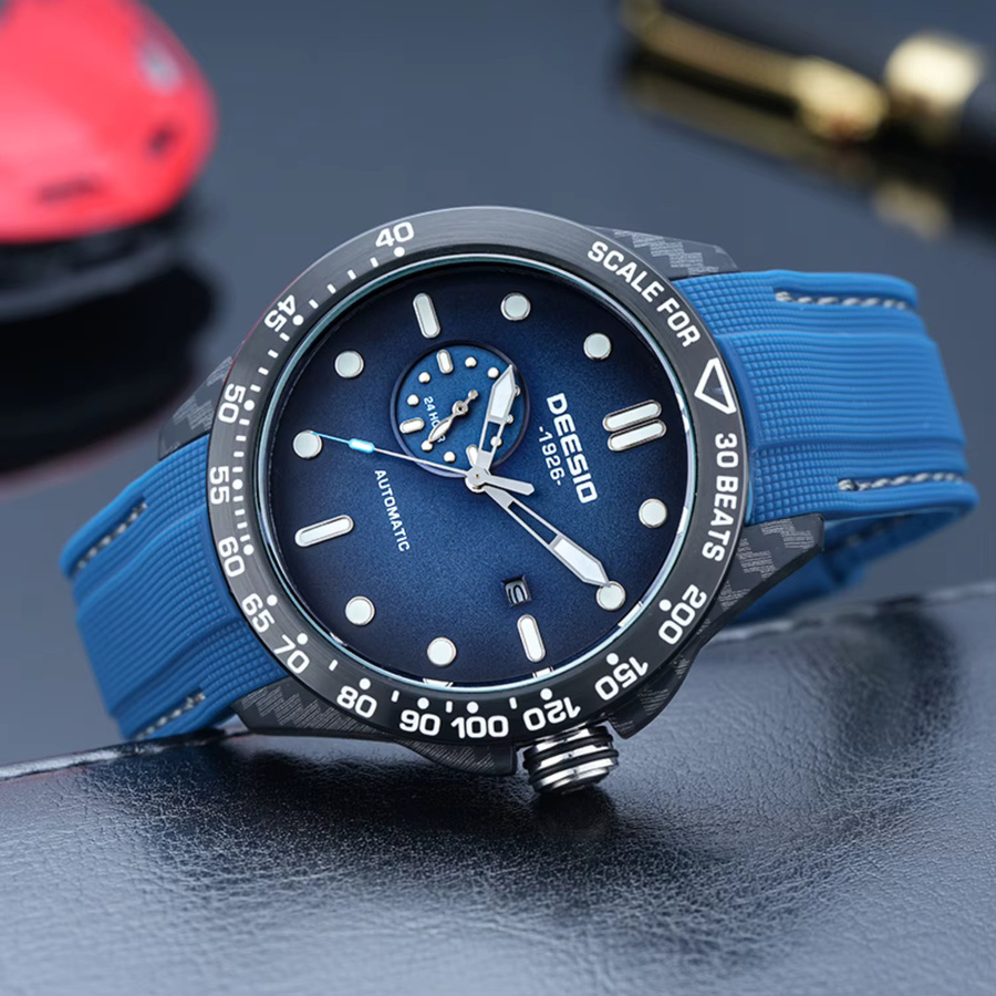 Deesio Armbanduhr Automatik, Kohlefaser, Schwarz, Herren - Bild 2