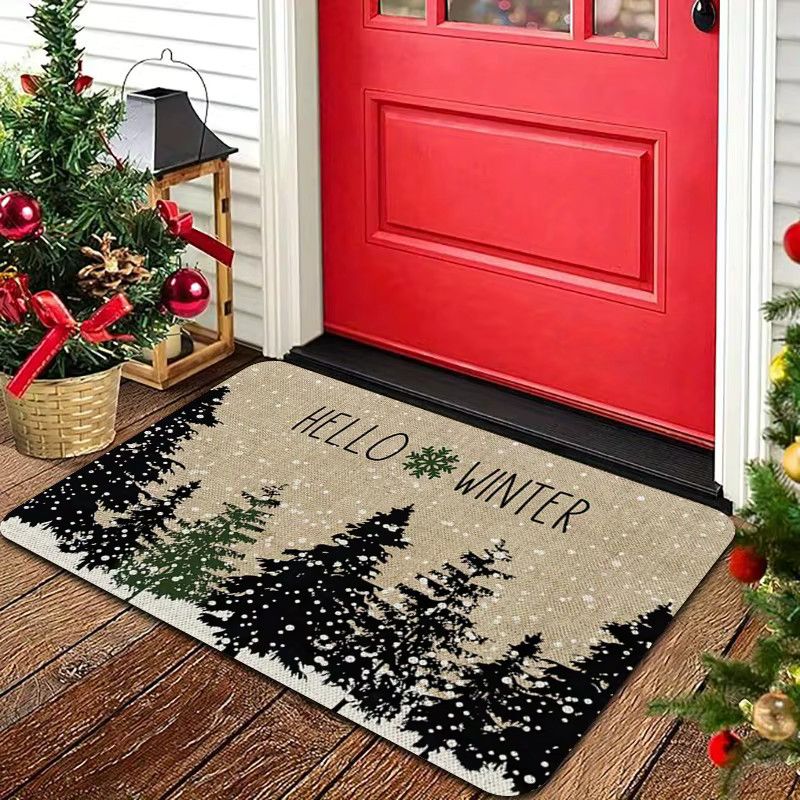 VIKAMA Weihnachtsbaum Willkommens-Fußmatte, weicher und rutschfester Druckteppich für Eingang, Schlafzimmer oder Badezimmer - Bild 2