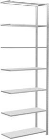 Schulte Anbauregal Steckregal MULTIplus150 mit 7 Fachböden und Kreuzstrebe, Farbe: Lichtgrau, B/T/H: 300 x 100 x 40 cm - Bild 1