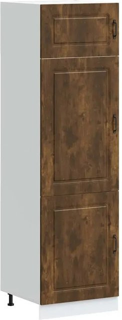 vidaXL Küchenschrank Kalmar in Räuchereiche, freistehende Küchenwand mit Scharniertüren, Braun - Bild 1