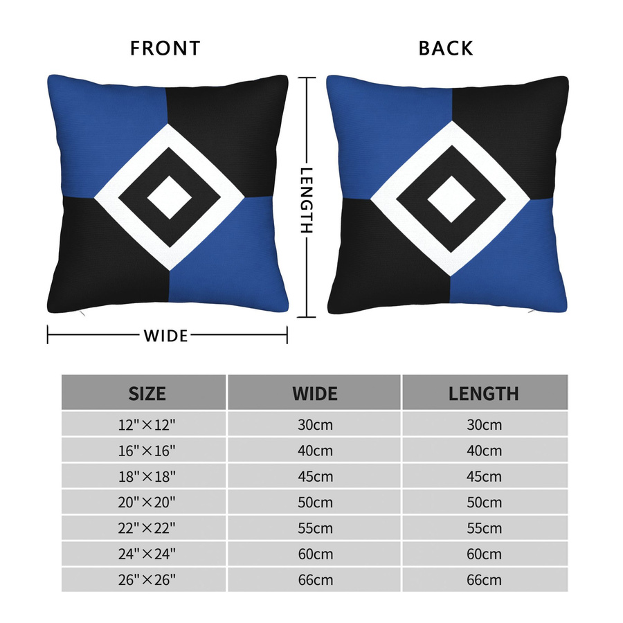 JMG Clothing Kissenbezug Hamburger Sportverein HSV Karomuster mit Reißverschluss, B/B: 45 x 45 cm - Bild 6