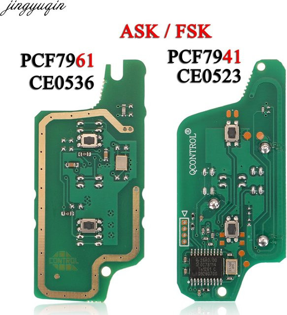 Jingyuqin Remote Key Board ID46 PCF7941/7961 433 MHz für Peugeot und Citroen in Grün - Bild 1