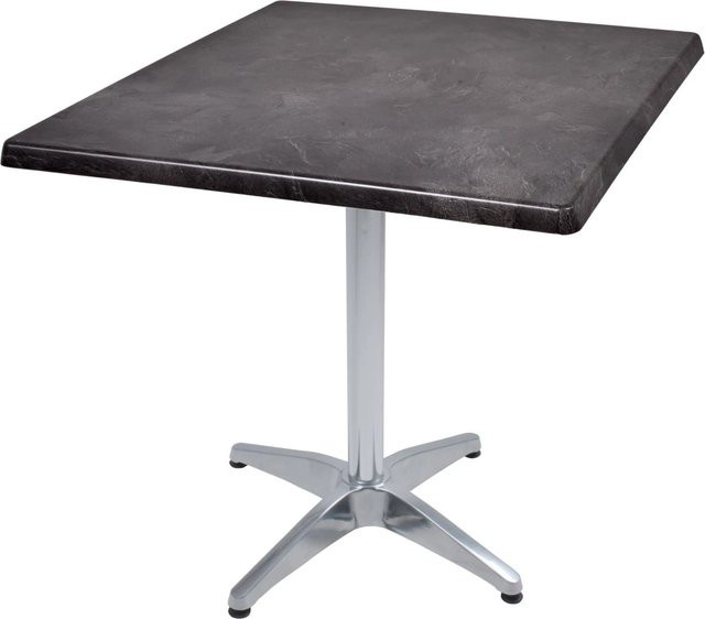 DELUKE Bistrotisch VIDOL quadratisch in Schwarz, moderner Cafétisch aus Aluminium und Spanplatte für Innen und Außen, B/T/H: 80 x 80 x 66 cm - Bild 1