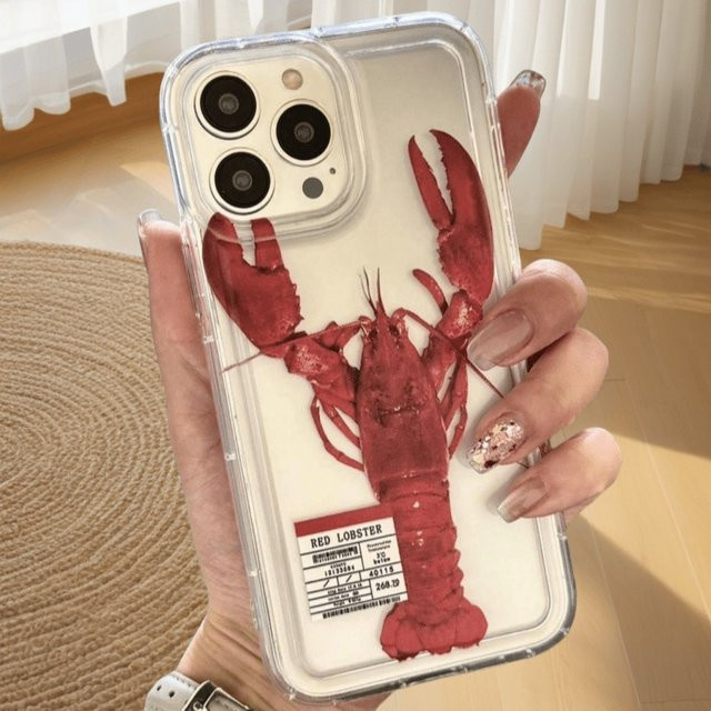 Transparente Airbag-Handyhülle mit Hummer-Print für Apple iPhone 17, 16 und 15 Serien - Bild 1