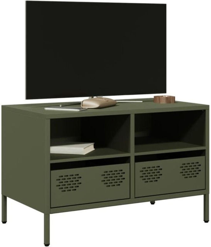 Vidaxl TV-Schrank aus Metall in Industrial-Design, Farbe Grün, B/T/H: 68 x 39 x 43,5 cm - Bild 1