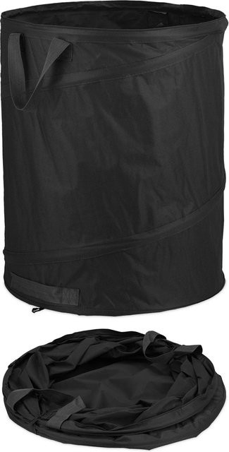 Relaxdays Laubsack 3er Set aus Polyester in Schwarz, selbstaufstellend, B: 47 cm, T: 46 cm - Bild 1