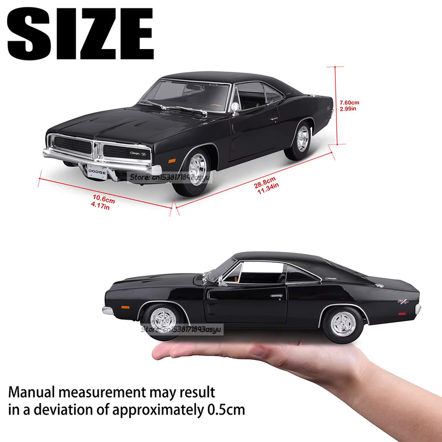 Maisto 1969 Dodge Charger R/T Sport Coupé, Modellauto, 1:18, Schwarz - Bild 3