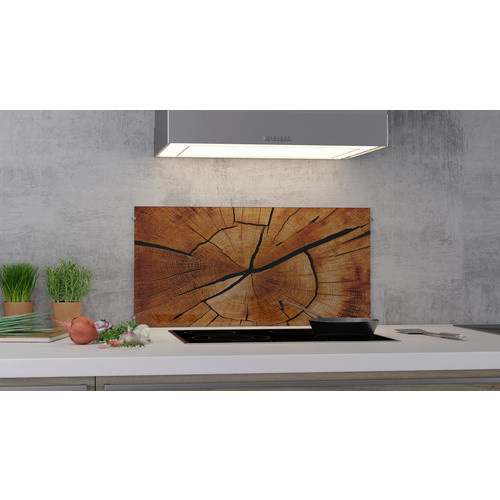 NOVADOORS Glasboard Circled Wood in Mehrfarbig mit Holzoptik und abstraktem Design aus Glas - Bild 1