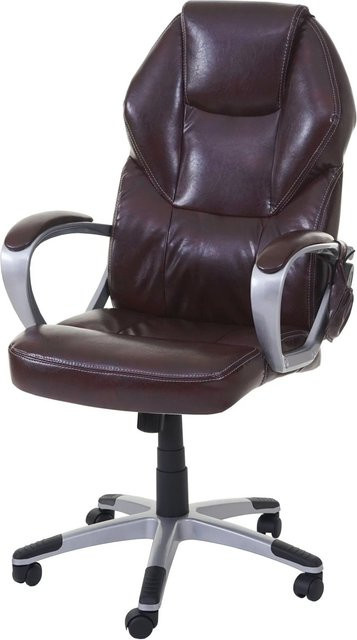 Proregal Massage-Bürostuhl Chefsessel mit Heizfunktion in Bordeaux aus Kunstleder, H x B x T: 123 x 66 x 68 cm, Sitzhöhe: 48 cm - Bild 1