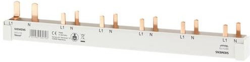 Siemens Stiftsammelschiene 5ST3772 SS 1p+N 16qmm für FI 5SV(1+N) und 5x AFDD 5SM601+Kompakt, Festlänge 216mm, 10 Stück, Weiß - Bild 1