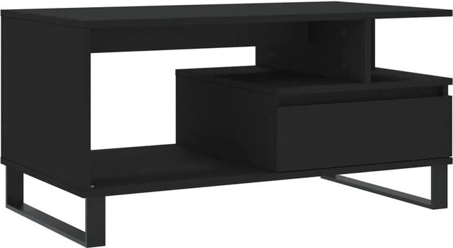 vidaXL Couchtisch modern in Schwarz aus Holzwerkstoff, B/T/H: 90 x 49 x 45 cm - Bild 1