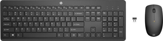 HP 235 Kabelloses Tastatur-und-Maus-Set in Schwarz mit 2.4 GHz Verbindung, QWERTY-Layout und Low Profile Tasten - Bild 1