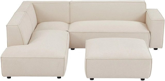 Vente-unique Sofa Borore in Beige ohne Schlafmöglichkeit mit L-Form, Breite: 256 cm, Tiefe: 95 cm - Bild 1