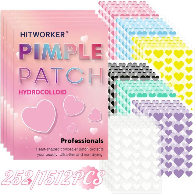 HITWORKER Herz-Pickel-Patches, 1764 Teile, mit Hyaluronsäure, Unisex - Bild 1