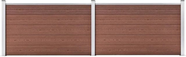 vidaXL Gartenzaun aus WPC und Aluminium in Braun, B: 353 cm, H: 106 cm - Bild 1