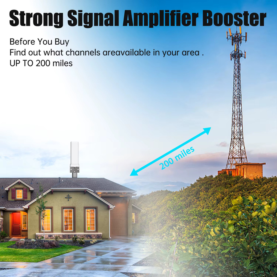 FUYUMY HDTV TV-Antenne für Outdoor mit 35dBi Signalverstärker und 10m Kabel in Schwarz oder Weiß - Bild 3