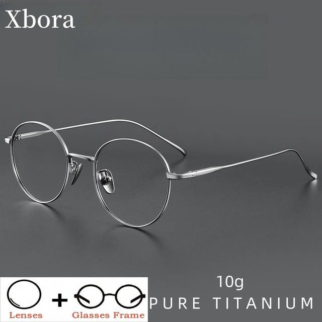 Xbora 1644 Korrektionsbrille, Rund, Vollrand, Titan, Silber, Unisex - Bild 1