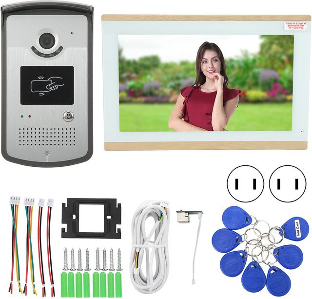 Meterk 10 Zoll WIFI Video Türsprechanlage mit Tuya Smart App Unterstützung, kabelgebundenes Video-Intercom-System in Silber - Bild 1