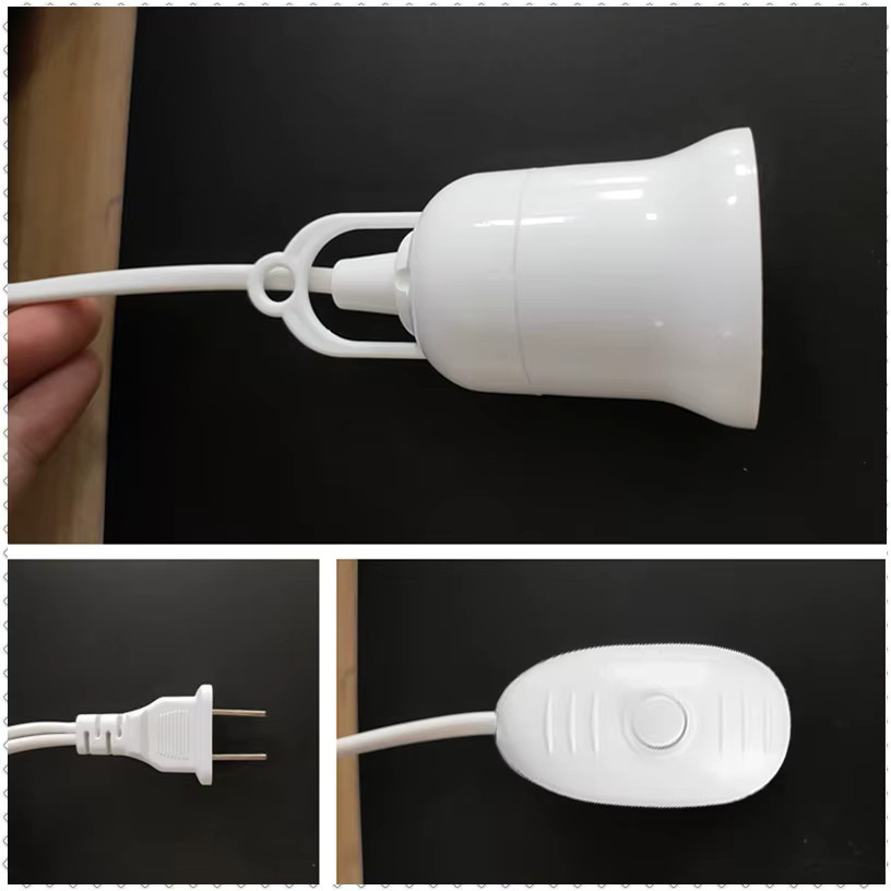 Universal Lampensockel Adapter E27 mit Ein/Aus Schalter für LED Lampen in Weiß - Bild 2