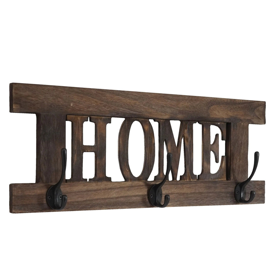 Wandgarderobe MCW C60 Home aus Paulowniaholz im Shabby-Look Vintage, Farbe: Braun, B/H: 55 x 21 cm - Bild 2