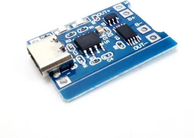 10 Stück TP4056 Lithium-Batterie-Ladeplatine mit Schutz, 5 V 1 A, für 18650 Akkus, Micro-USB und USB-C, Blau - Bild 1