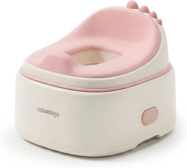 Relaxdays 4-in-1 Kindertöpfchen aus Kunststoff in Rosa mit Deckel, Spritzschutz und rutschfester Oberfläche, B/T/H: 30 x 36,5 x 33,5 cm - Bild 1