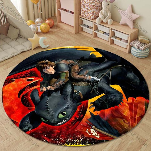 Runder Druckteppich von Potdemiel mit So trainieren Sie Ihren D-Drachen Motiv für Wohnzimmer, Schlafzimmer und Kinderzimmer - Bild 1