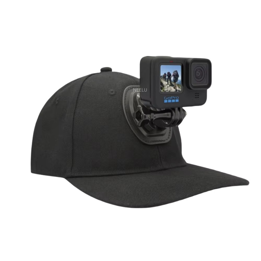 Verstellbare Canvas-Sonnenhutkappe in Schwarz für GoPro, Insta360 und DJI OSMO Action-Kameras - Bild 2