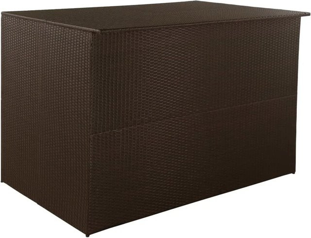 vidaXL Gartenbox aus Poly Rattan in Braun mit Stahlgestell, B/T/H: 150 x 100 x 100 cm - Bild 1