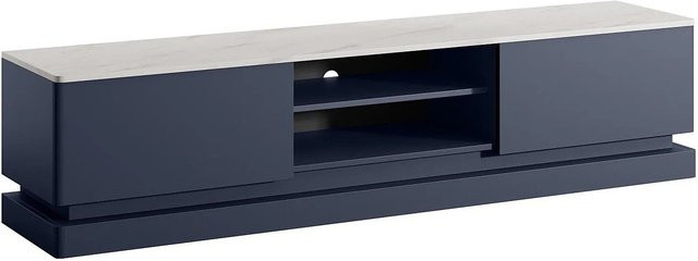 Vente-unique TV-Board Devika in Marineblau und Weiß, Breite: 190 cm - Bild 1