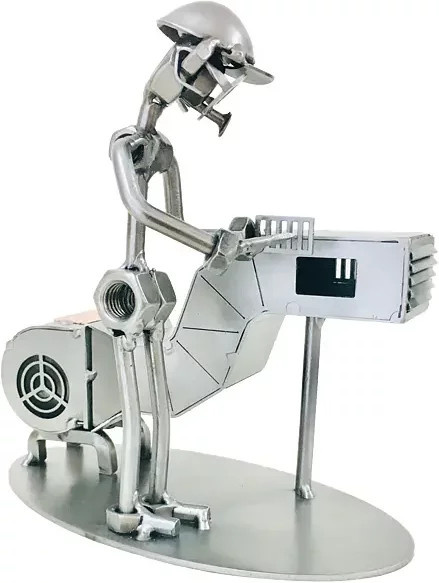 Schraubenmännchen Lüftungstechniker von Hinz & Kunst aus Metall in Silber - Bild 1