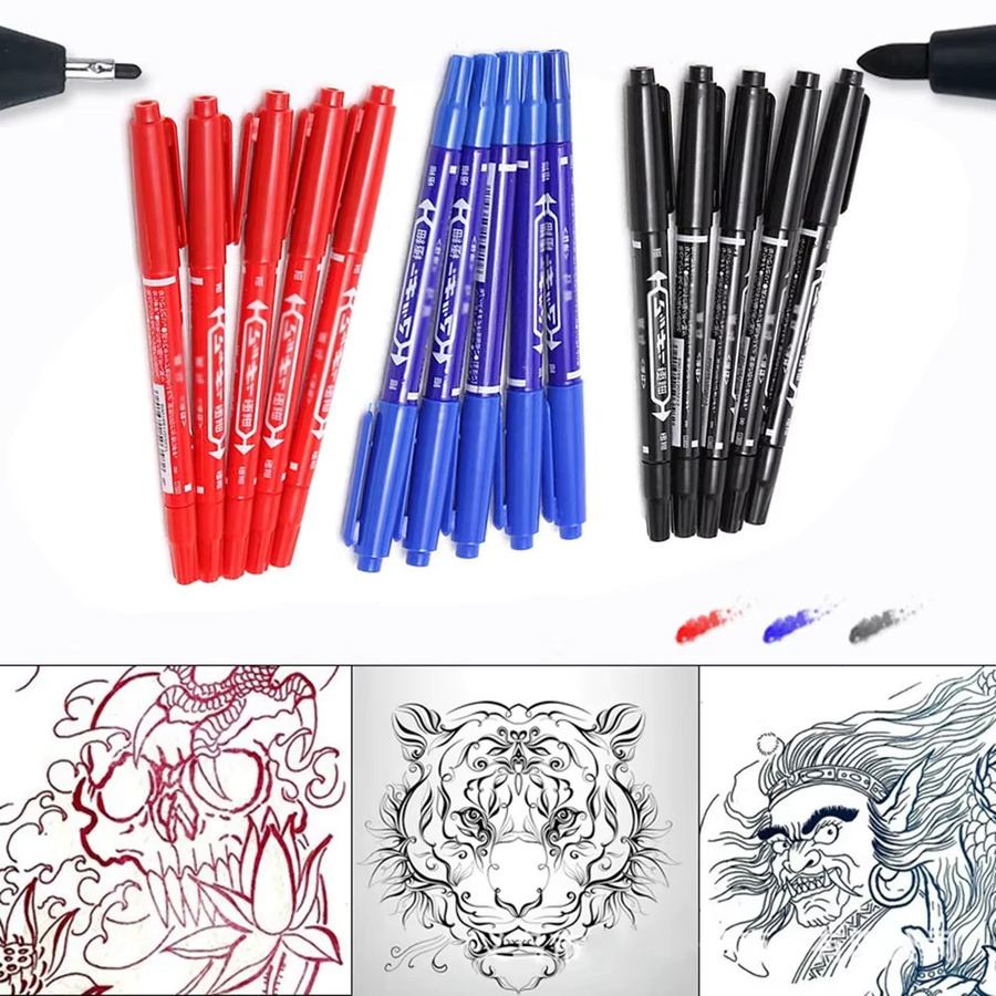 TRUE STAR Tattoo Marker Stift in Rot mit 0,5mm Spitze für Permanent Make-up und Piercing - Bild 6