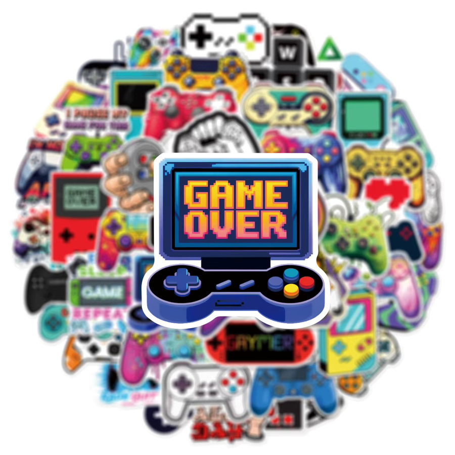 50 Stück Retro Game-Controller Cartoon Doodle Aufkleber in Multicolour für DIY-Gestaltung von Handyhüllen, Laptops und Briefpapierboxen - Bild 3