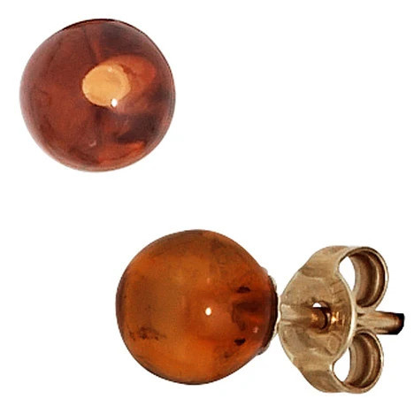 Colfem Ohrstecker 375 Gelbgold, 2 Bernstein, Damen - Bild 1