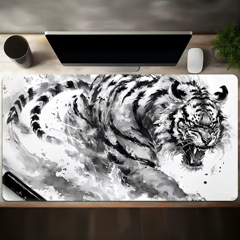 Ink Tiger Gaming-Mauspad in Multicolour, große wasserabweisende Schreibtischunterlage mit rutschfester Gummiunterseite für PC, Laptop und Büro - Bild 3