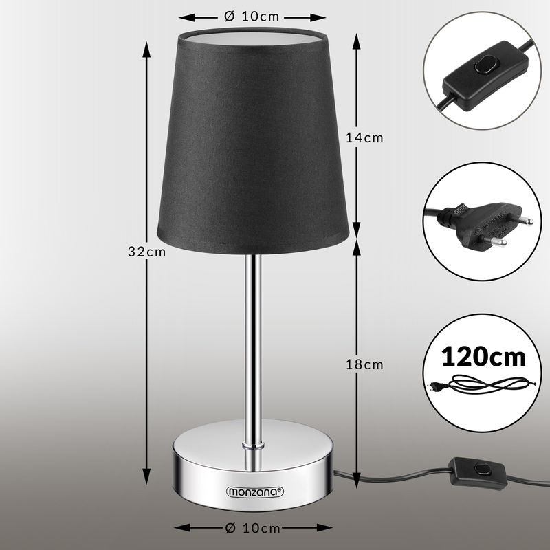 Tischlampe Lumière von MONZANA in Anthrazit, elegante Metalllampe für Schreibtisch oder Nachttisch, B/T/H: 32 x 13 x 13 cm - Bild 2