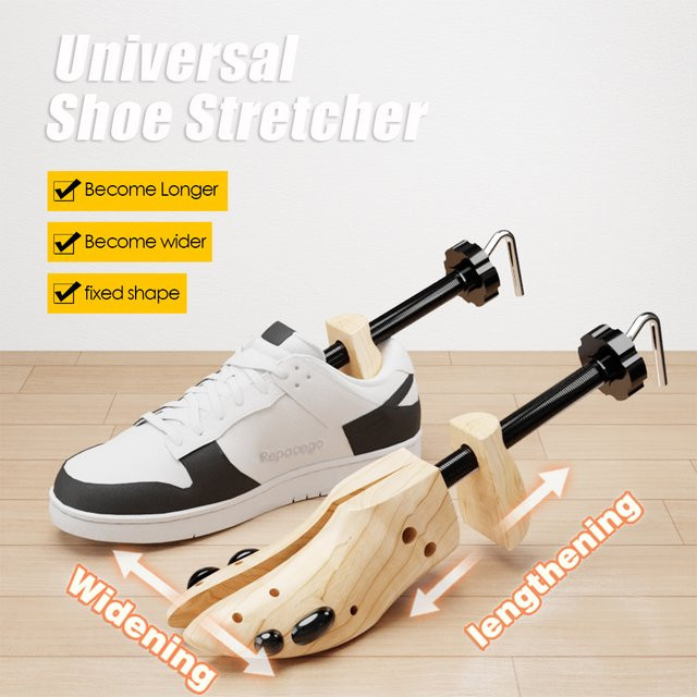 Repacego Holz-Schuhspanner in Braun, verstellbarer Schuhdehner für Männer und Frauen, Unisex Schuhhalter zur Längen- und Breitenverlängerung - Bild 1