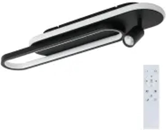NETTLIFE LED Deckenleuchte aus Metall in Schwarz, dimmbar mit Fernbedienung und Timer - Bild 1