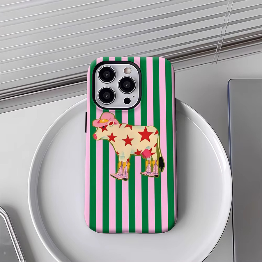 Cowboy Calf Handyhülle für iPhone 17 16 15 14 13 12 Pro Max Plus mit doppelschichtiger Rückseite in Multicolour - Bild 3