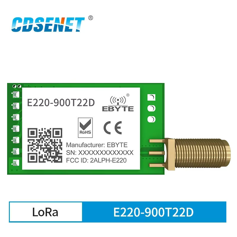 4er-Set CDSENET E220-900T22D LoRa Funkmodul 868MHz 915MHz mit SMA-Antenne, 22dBm große Reichweite 5km, UART und RSSI, Grün - Bild 1
