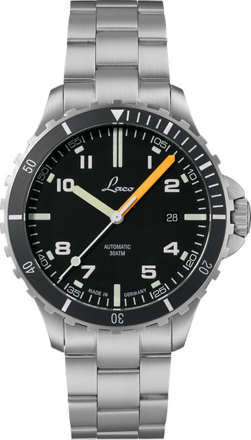 Laco Armbanduhr Automatik, Edelstahl, Schwarz, 42 mm, Saphirglas - Bild 1